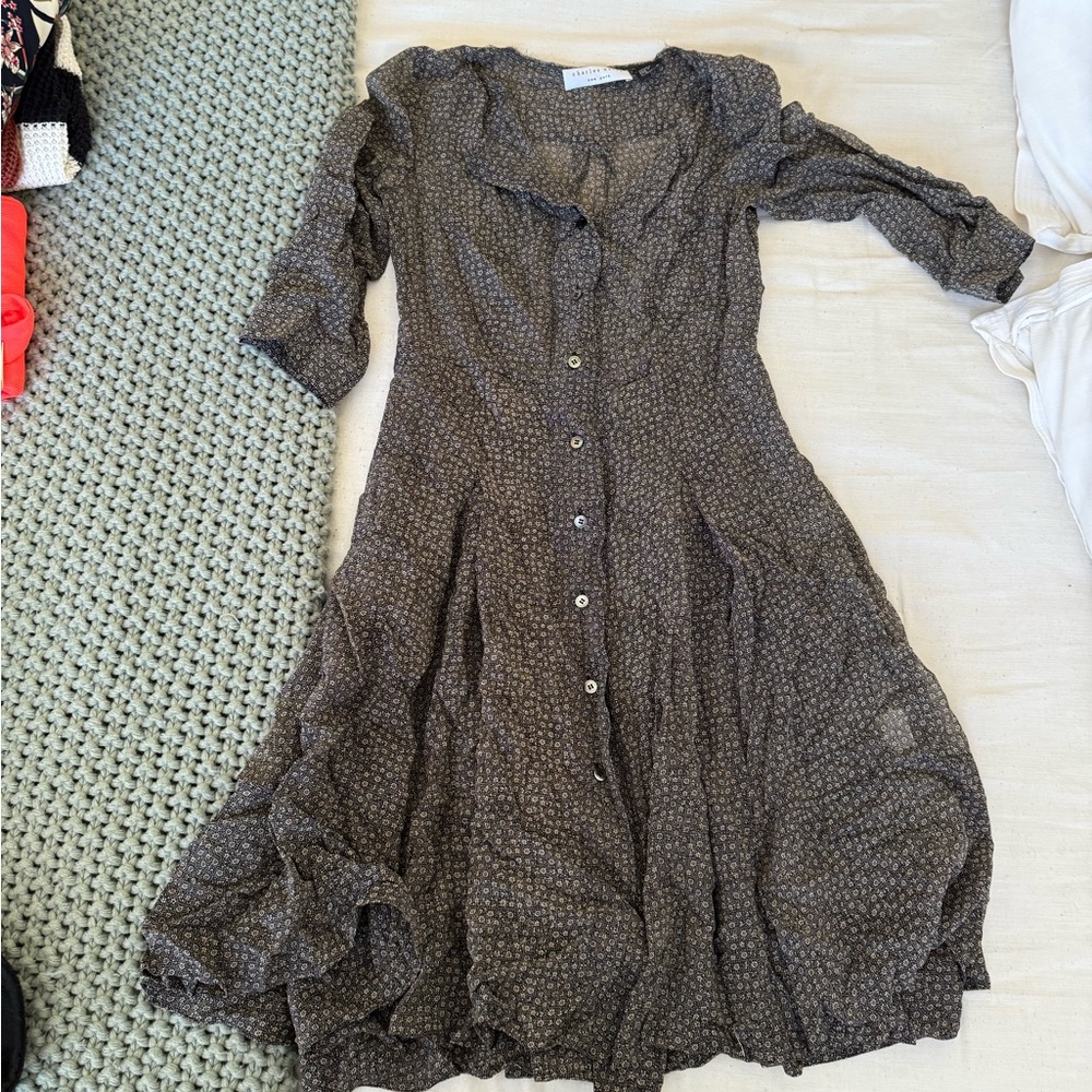 Women's Brown Button-Up Dress